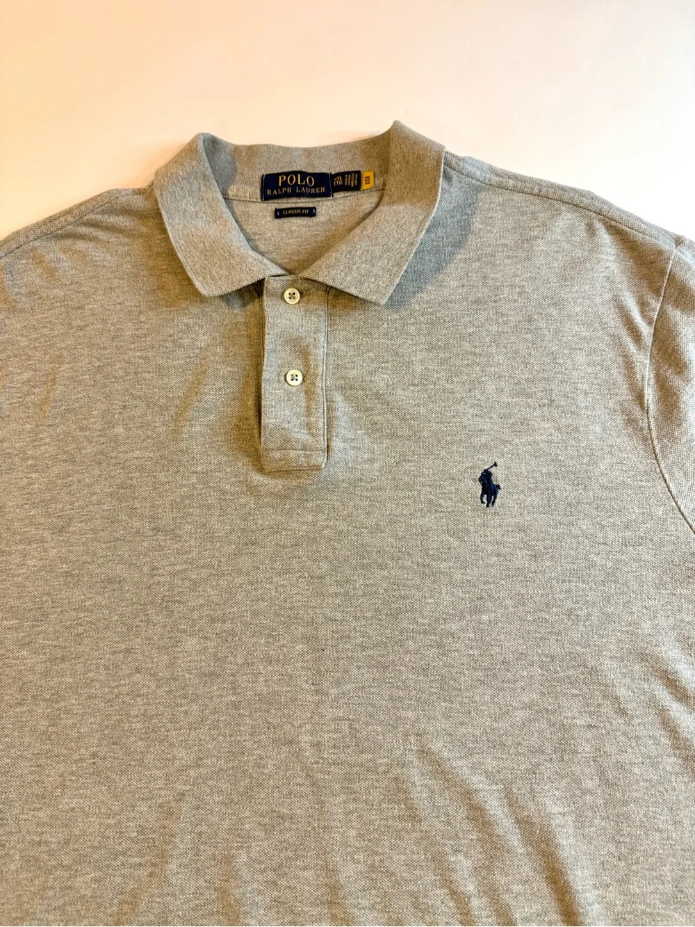 Polo Ralph Lauren Long Sleeve Polo Shirt Men's Size XXL Classic Fit Gray